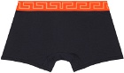 Versace Underwear Navy Greca Border Boxer Briefs