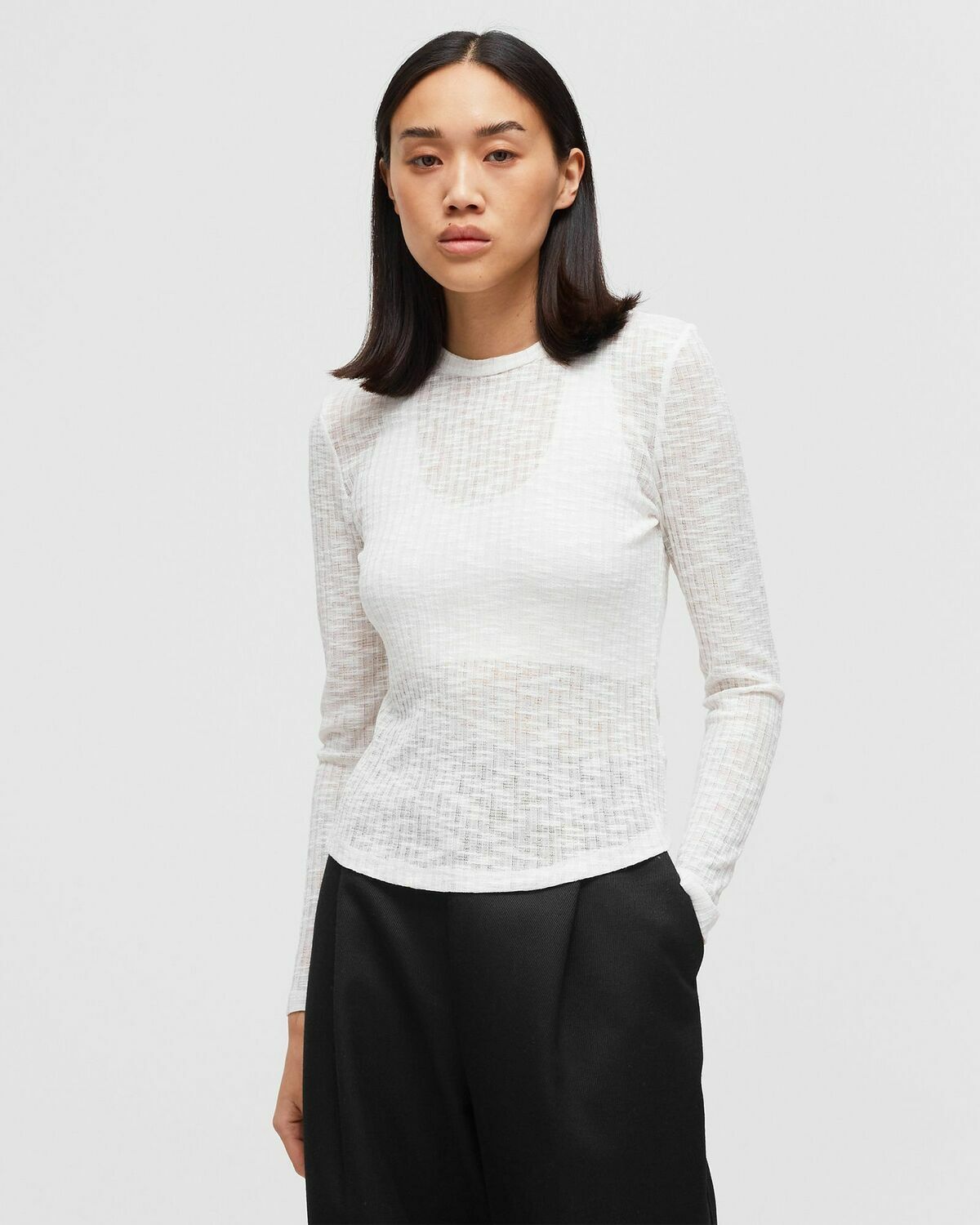 Free People AURA LAYERING TOP White Womens Longsleefe