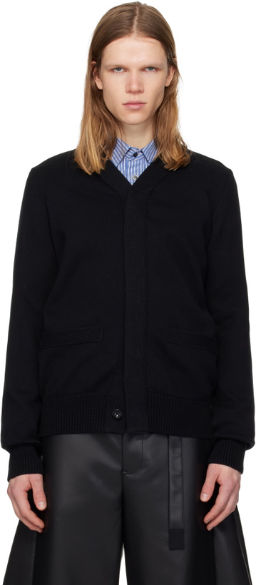 Photo: sacai Black Cotton Cashmere Knit Cardigan