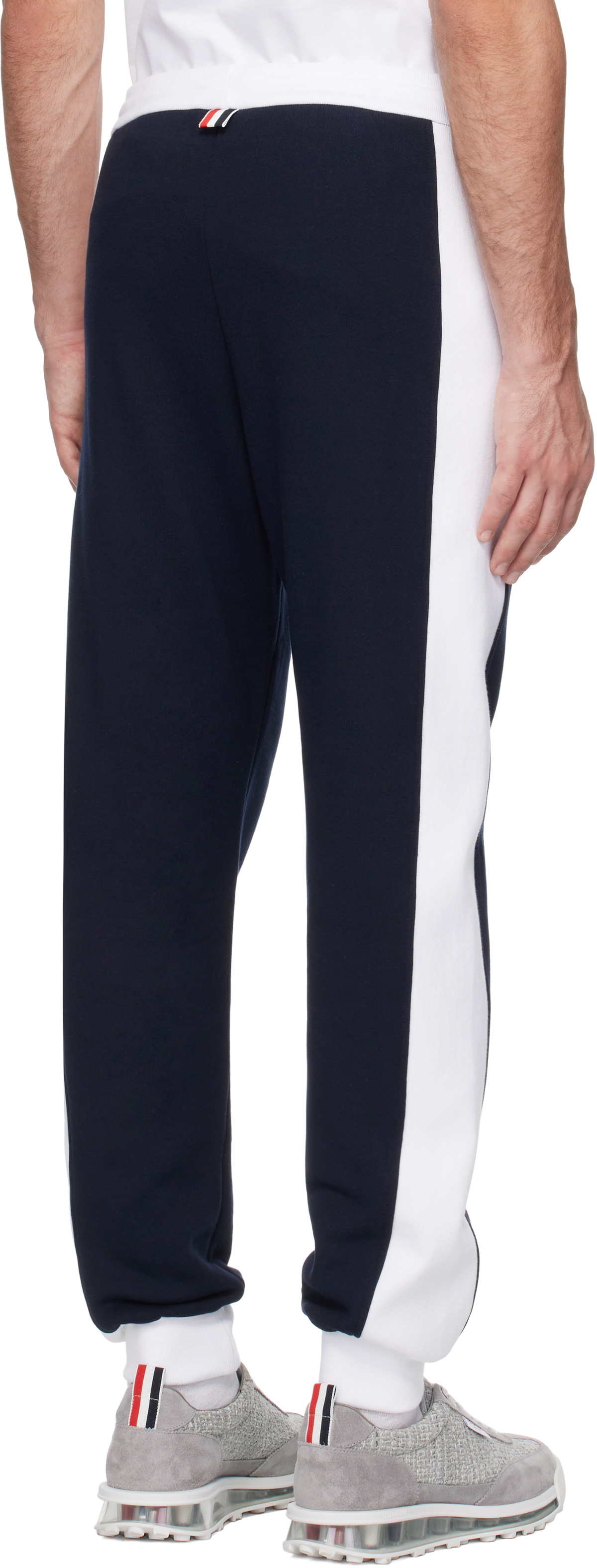 Thom Browne Navy Classic 4-Bar Jersey Loopback Sweatpants