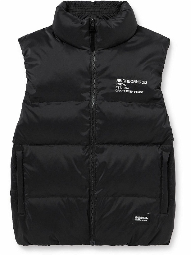 Photo: Neighborhood - Logo-Embroidered Quilted Shell Down Gilet - Black