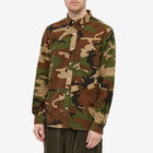 Beams Plus Men's Button Down Camo Shirt in Woodland Camo