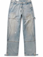 Rhude - Reza Straight-Leg Distressed Cargo Jeans - Blue