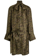 Yves Saint Laurent Paisley Silk-twill Midi Dress Green