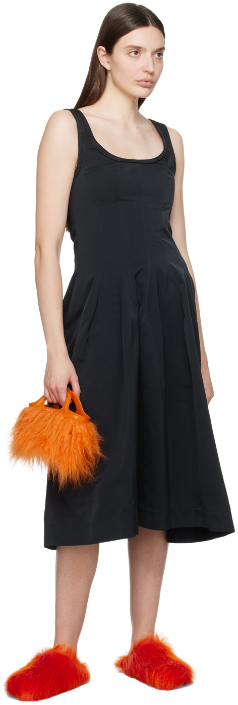 Scoop Neck Cobweb Sequin Midi Dress In Black main image 0