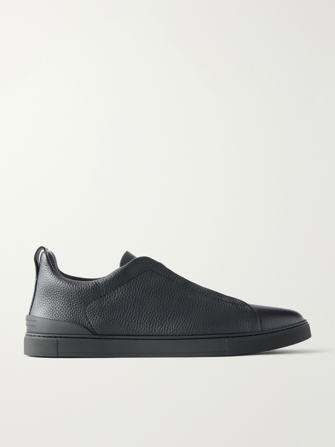 Zegna - Full-Grain Leather Sneakers - Black