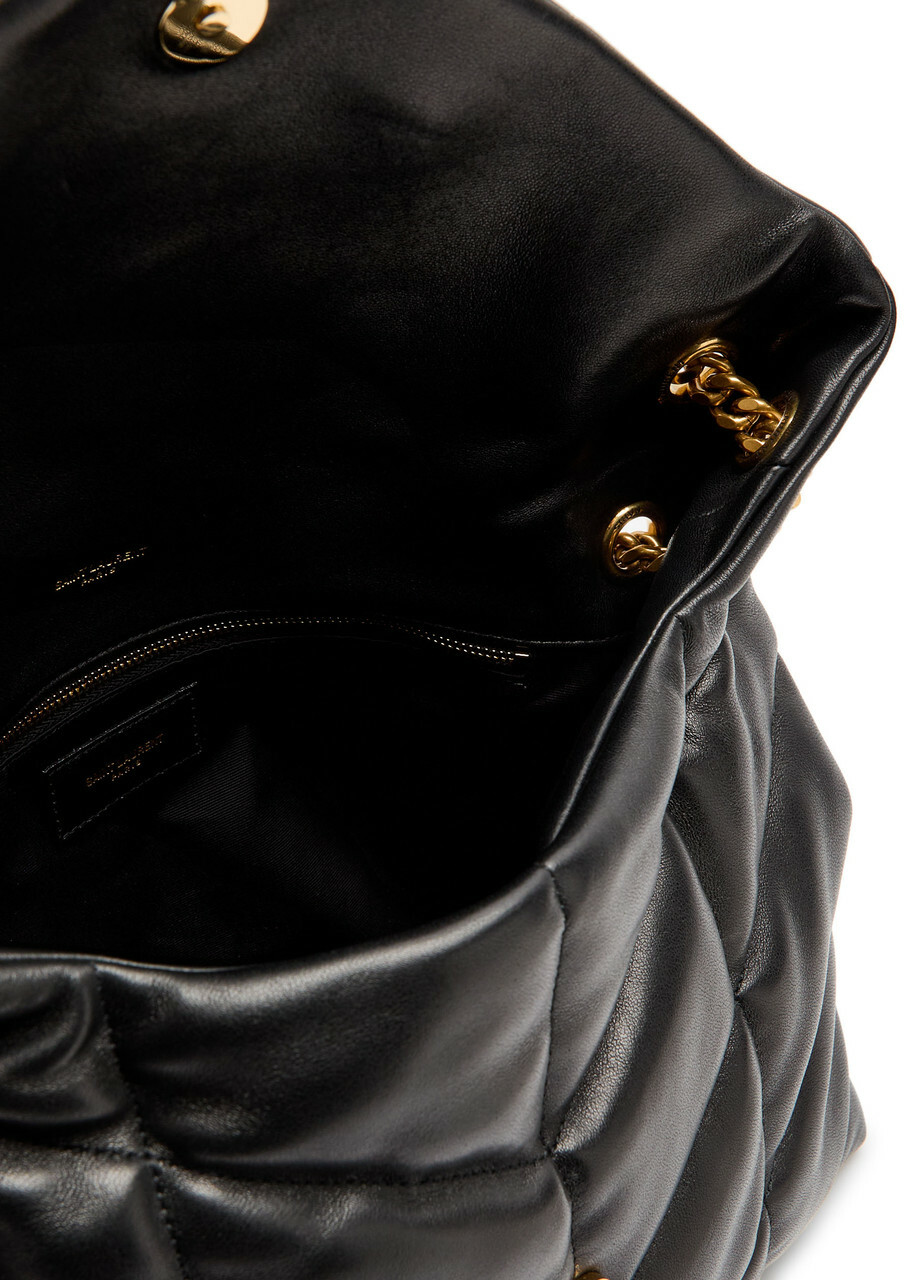 Saint Laurent Lou Puffer Medium Leather Shoulder bag - Black - One Size