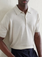 John Smedley - Macloud Knitted Merino Wool Polo Shirt - Neutrals
