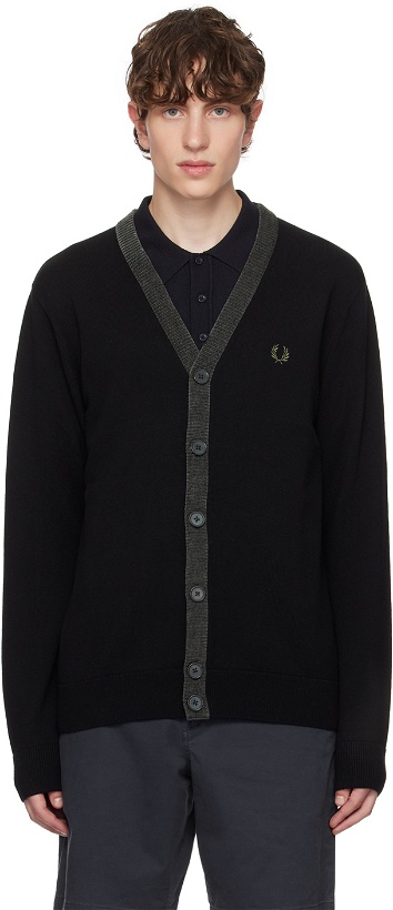 Photo: Fred Perry Black Check Cardigan
