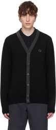 Fred Perry Black Check Cardigan