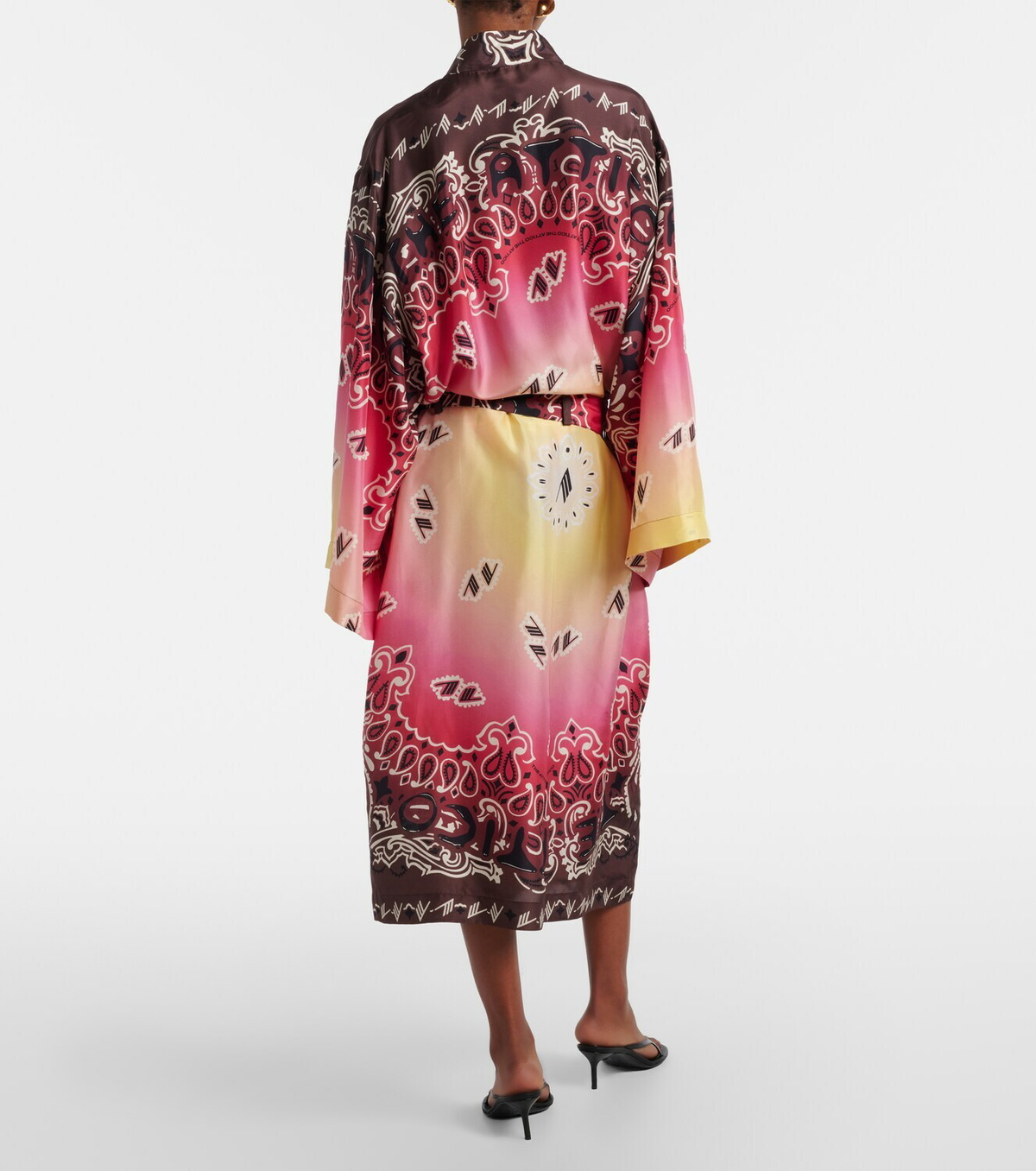 The Attico Printed silk beach cover-up