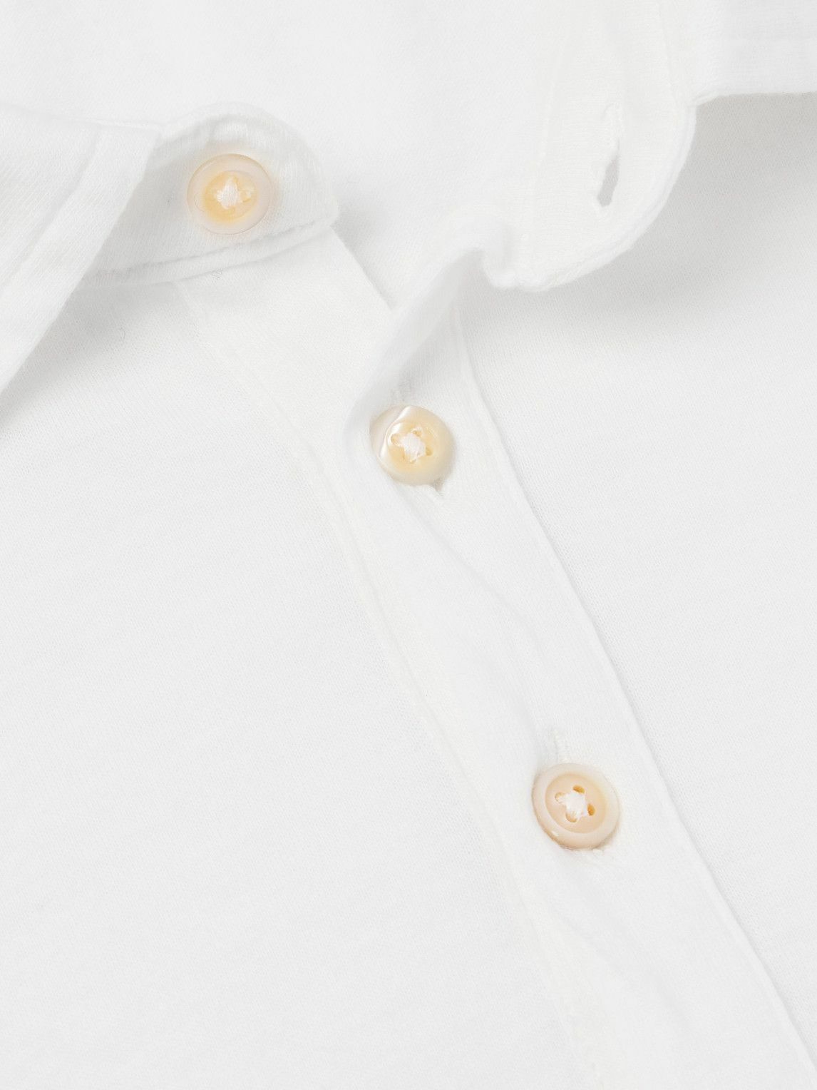 Massimo Alba - Ischia Cotton and Cashmere-Blend Jersey Polo Shirt - White