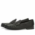 Grenson Men's Simeon Penny Loafer in Black Nappa