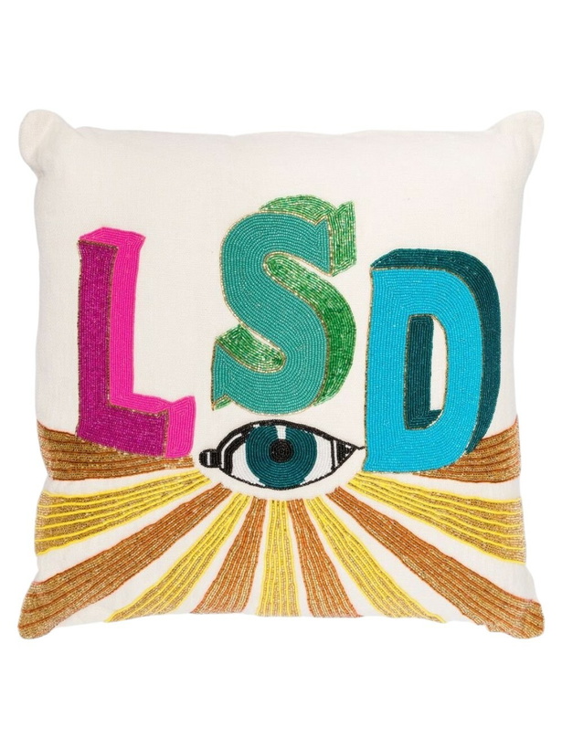 Photo: Jonathan Adler Neutral LSD Beaded Linen Cushion