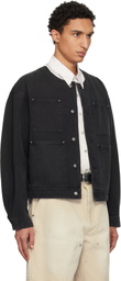 WOOYOUNGMI Black Collarless Dyed Jacket