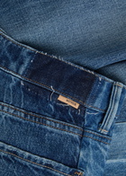 Mother The Tux Sidestepper Sneak Fray Wide-leg Jeans Navy