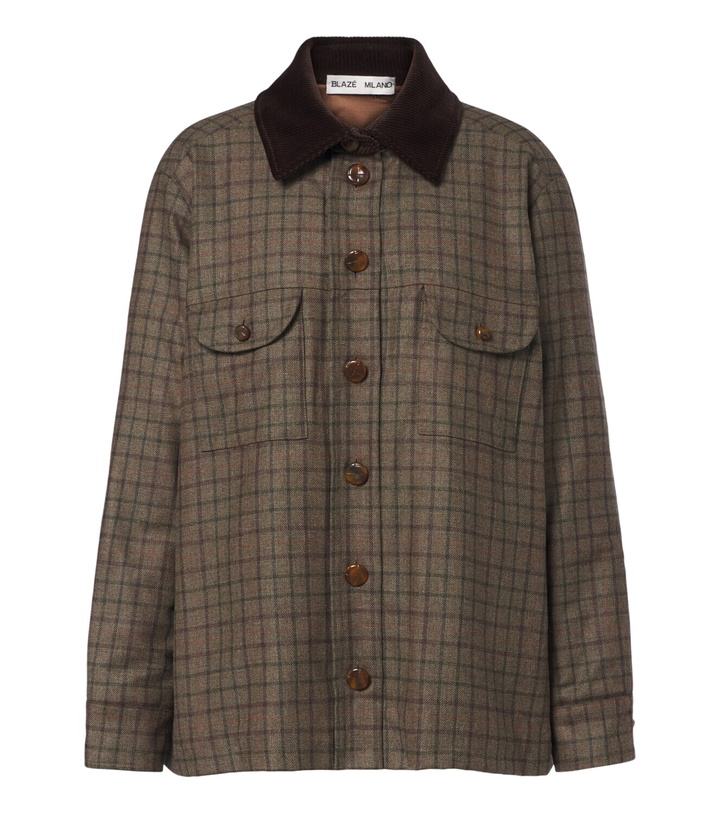 Photo: Blazé Milano Olmida Berber checked wool and cashmere jacket