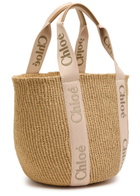 Chloe Woody Logo-embroidered Raffia Basket bag - Beige - One Size