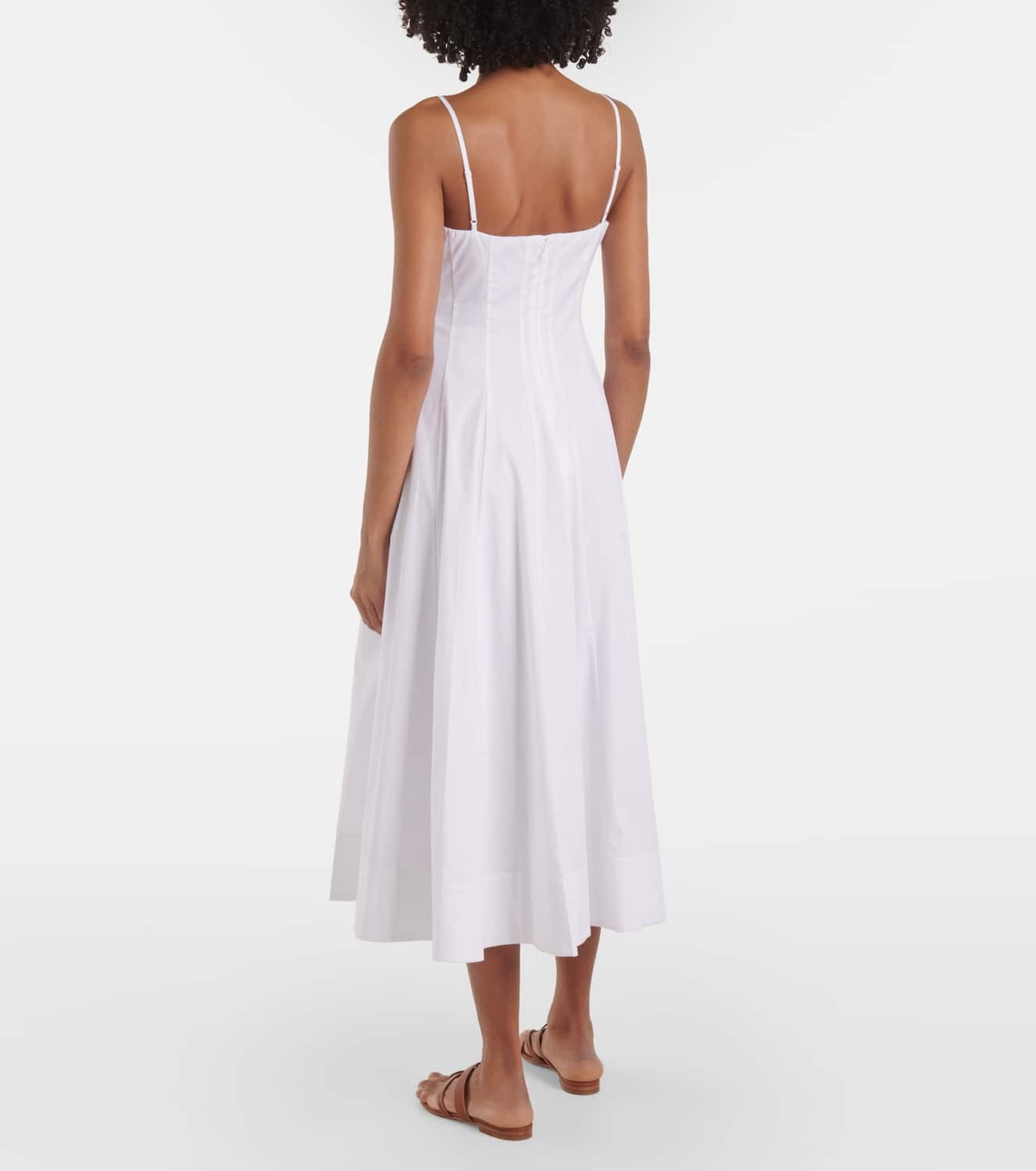 Staud Wylie corset cotton midi dress