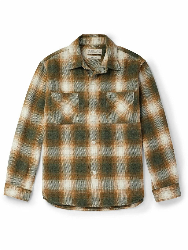 Photo: Remi Relief - Jazz Nep Checked Cotton-Blend Flannel Shirt - Green