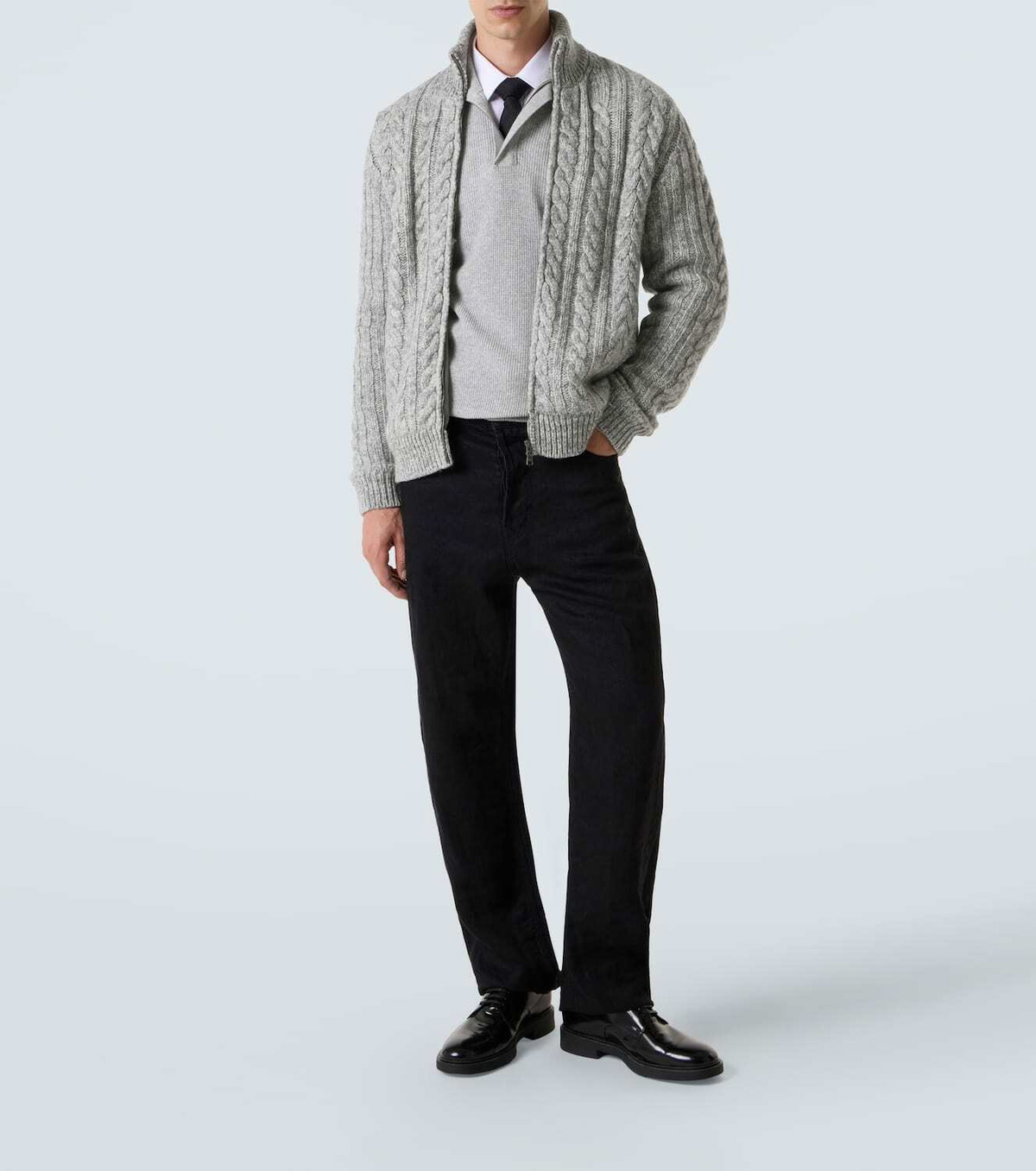 Herno Cable-knit wool jacket