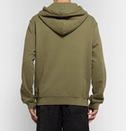 Maison Margiela - Appliquéd Loopback Cotton-Jersey Hoodie - Men - Army green