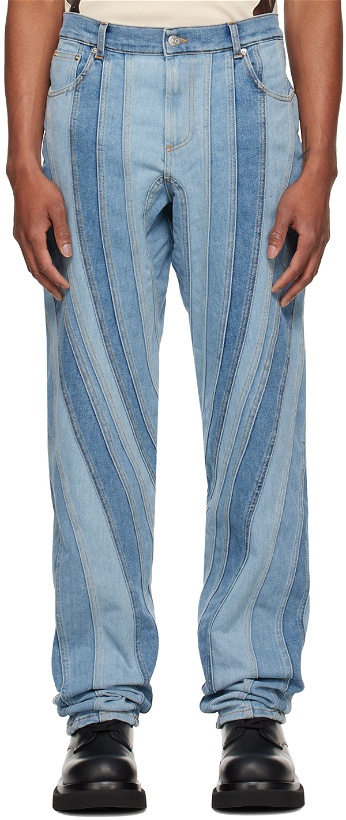 Photo: Mugler Blue Spiral Jeans