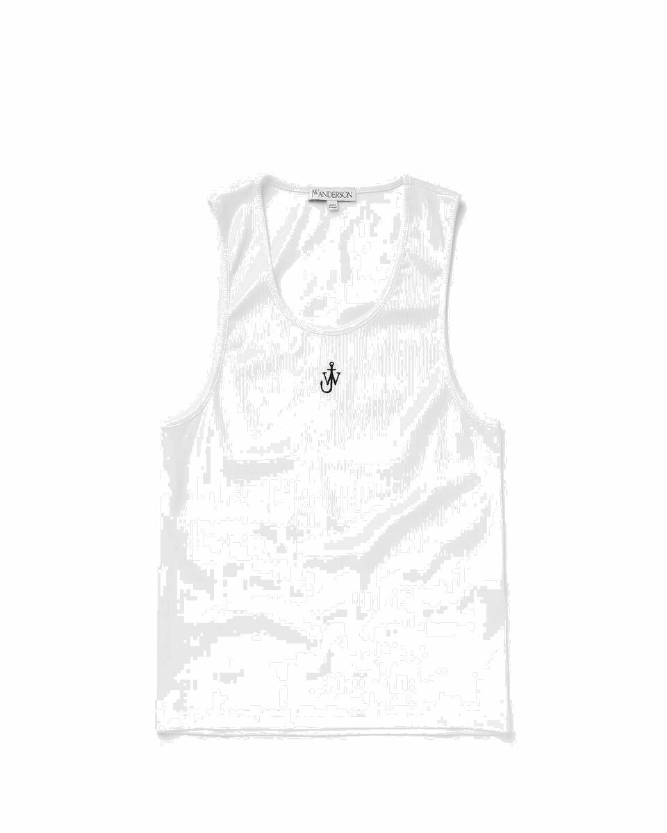 Photo: Jw Anderson Anchor Embroidery Vest White - Mens - Tank Tops