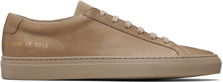 Photo: Common Projects Taupe Achilles Premium Sneakers