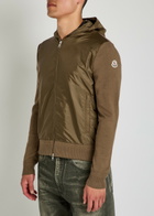 Moncler Logo-appliquéd Hooded Shell and Cotton-blend Jacket Green
