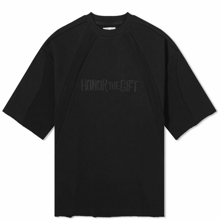 Photo: Honor the Gift Men's Terry Panel Short Sleeve Sweater in Black