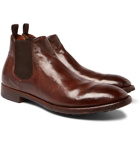Officine Creative - Princeton Burnished-Leather Chelsea Boots - Men - Brown
