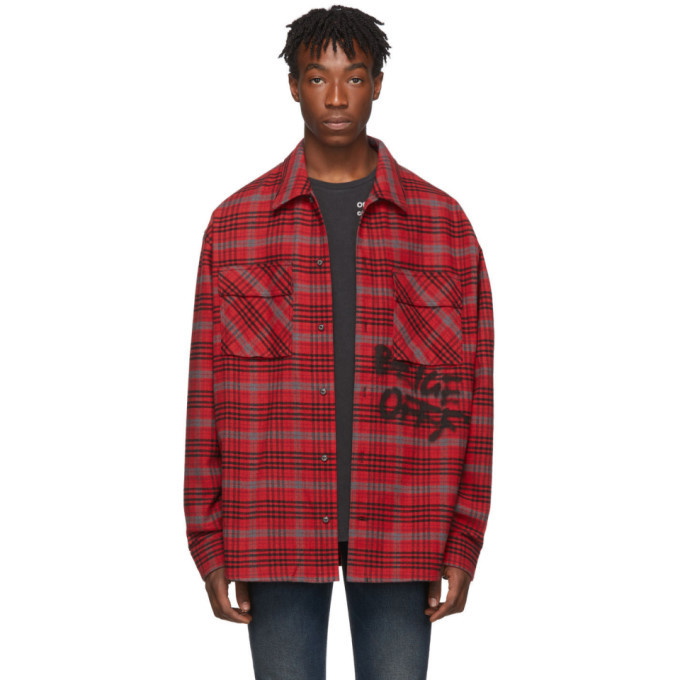 Photo: Off-White Red and Black Flannel Check Shirt