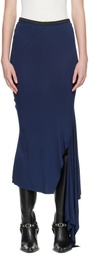 AARON ESH Navy Fishtail Maxi Skirt
