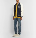 Nudie Jeans - Mark Reversible Logo-Print Cotton and Tencel-Blend Bomber Jacket - Navy