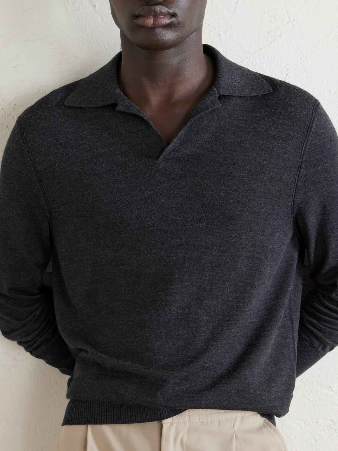 Dunhill - Merino Wool Polo Shirt - Gray