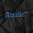 Awake NY Quilted Patch Bomber Jacket in Black