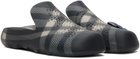 Burberry Gray Check Rubber Stingray Clogs