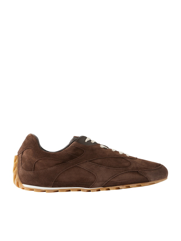 Photo: Bottega Veneta - Orbit Flash Leather-Trimmed Suede Sneakers - Brown