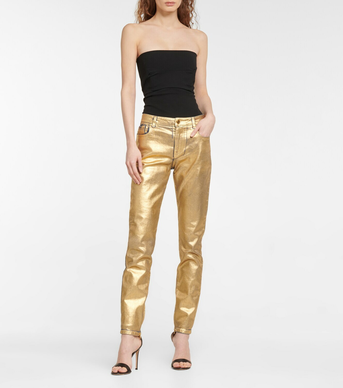 Tom Ford Metallic mid-rise slim jeans