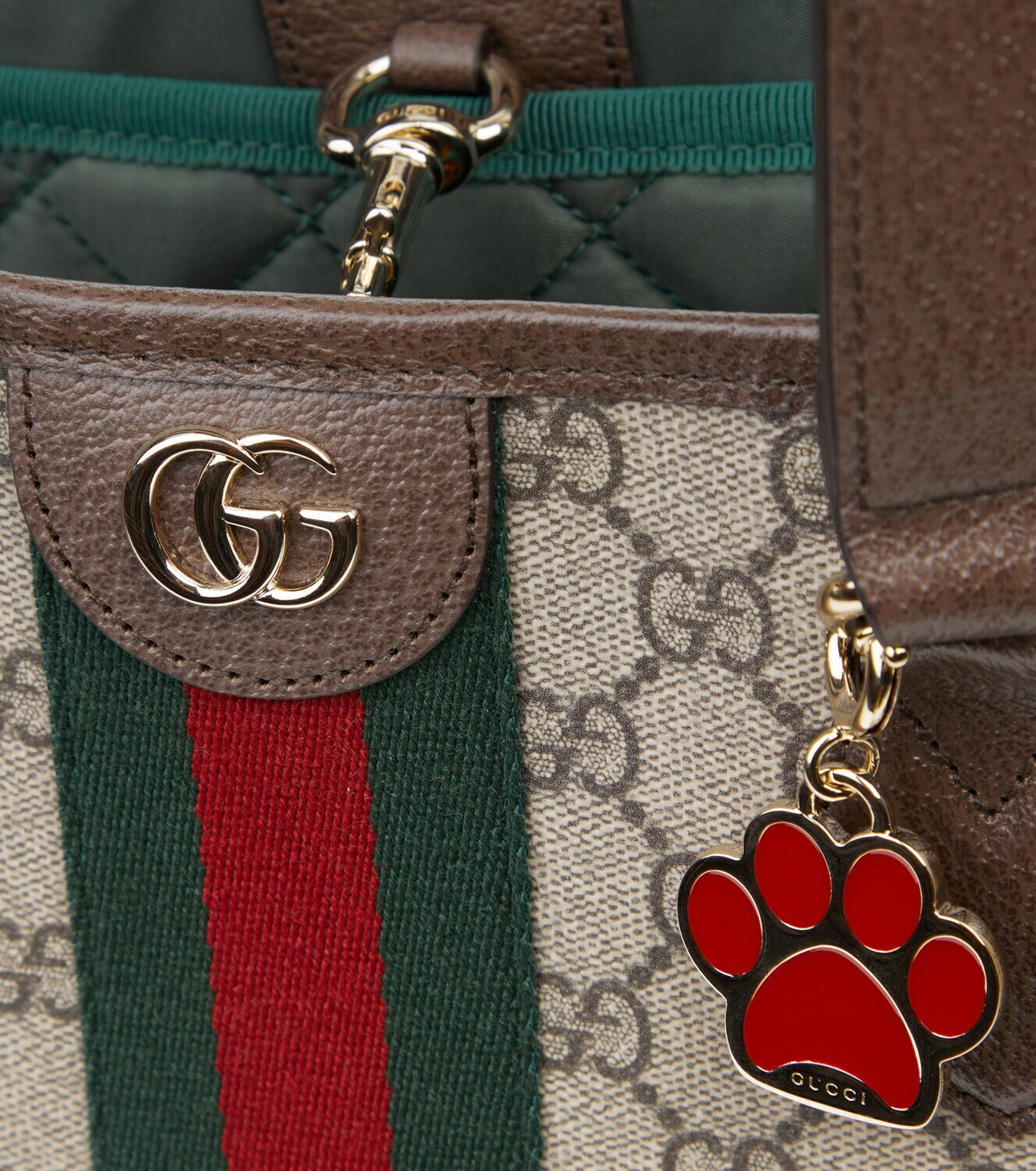 Gucci GG leather-trimmed pet carrier