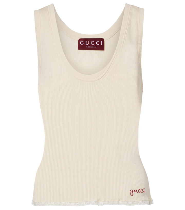 Photo: Gucci Ribbed-knit cotton tank top