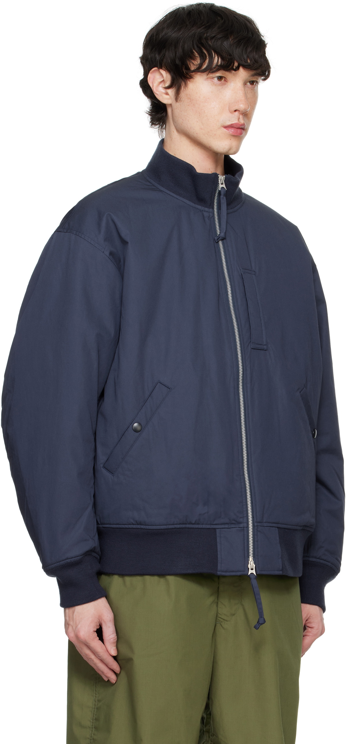 nanamica Navy Insulation Varsity Bomber Jacket Nanamica