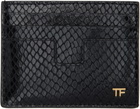 TOM FORD Black Printed Python Card Holder