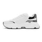 Dolce and Gabbana White and Gunmetal Daymaster Sneakers