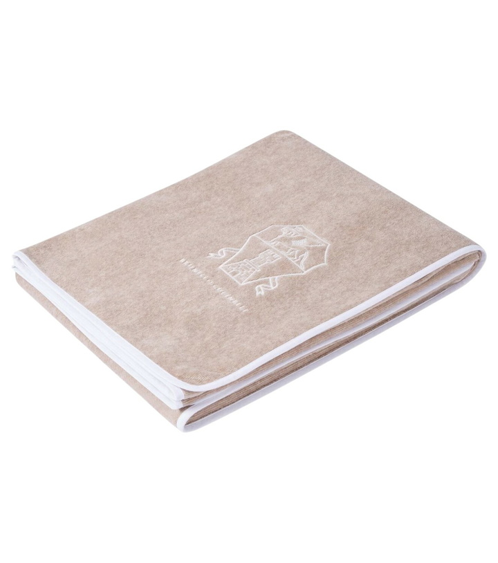 Photo: Brunello Cucinelli Logo cotton terry beach towel