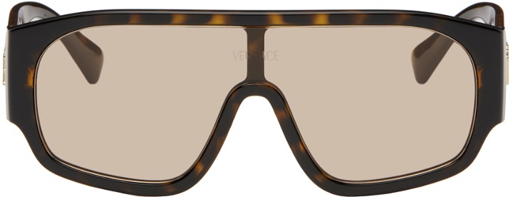 Photo: Versace Tortoiseshell Shield Sunglasses