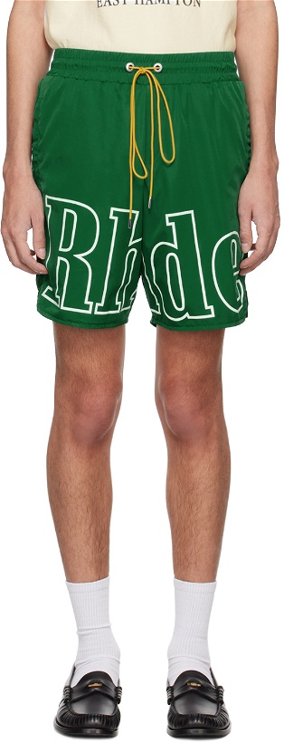 Photo: Rhude Green Drawstring Shorts