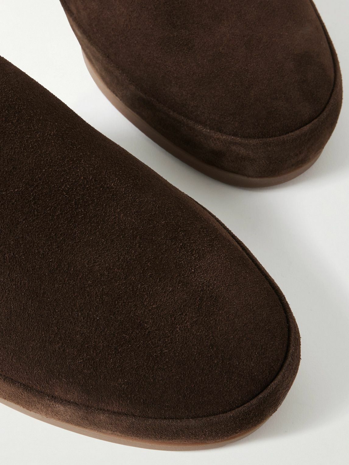 Mulo - Fleece-Lined Suede Slippers - Brown