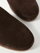 Mulo - Fleece-Lined Suede Slippers - Brown